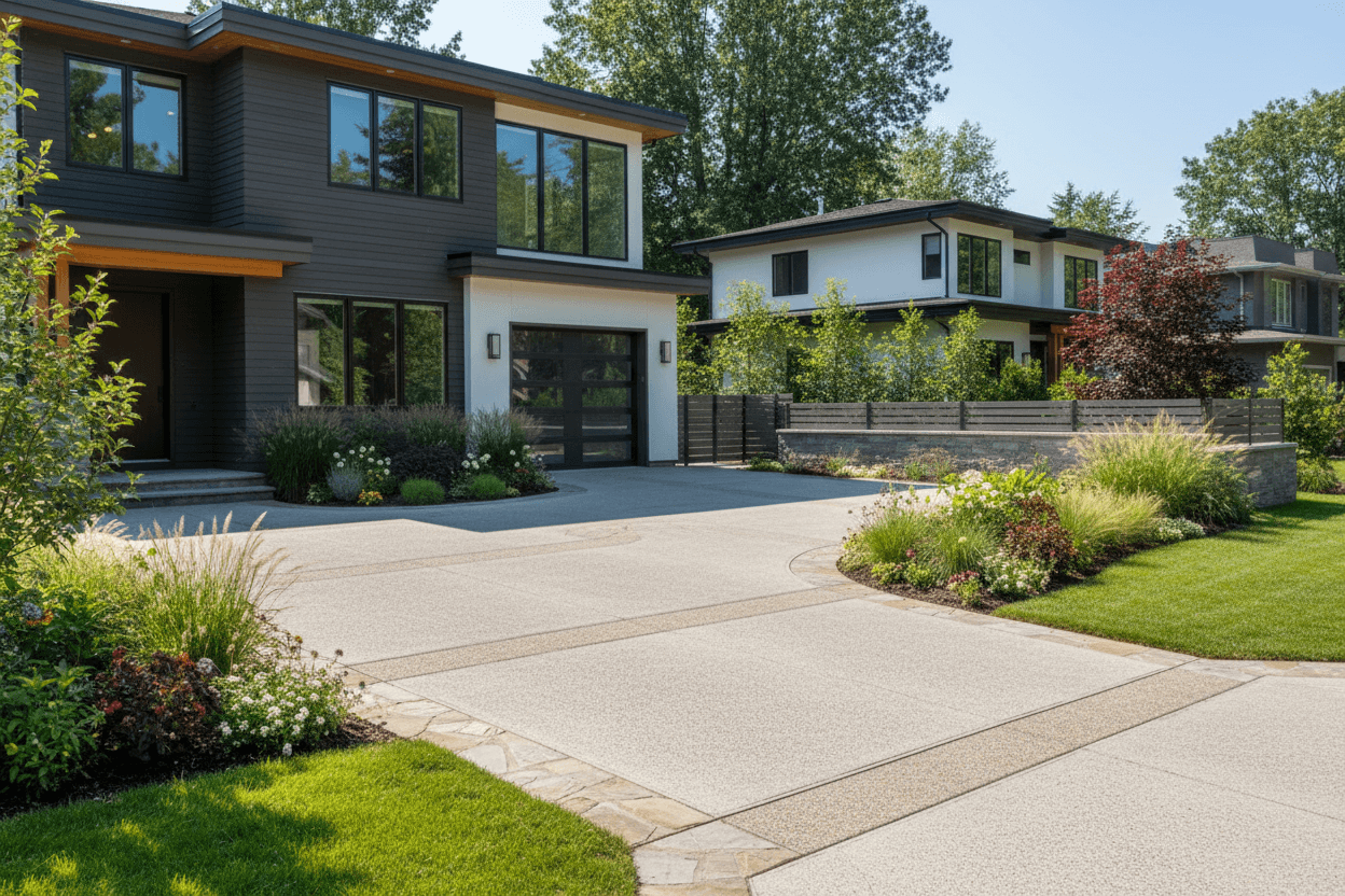 Decorative driveway installation